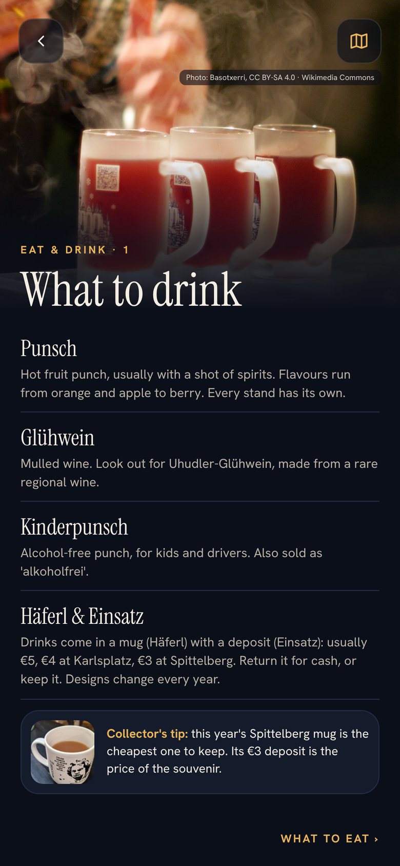 Guide page: what to drink at the markets